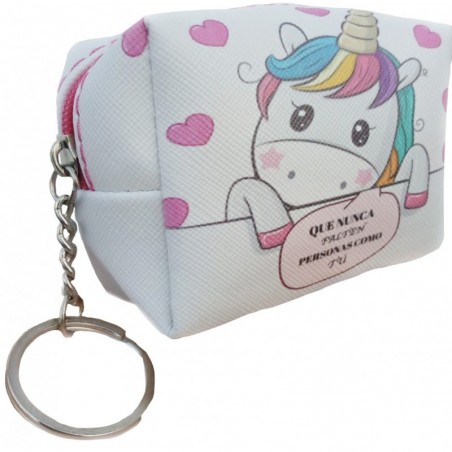 Borsa portachiavi con penna e borsa unicorno personalizzata