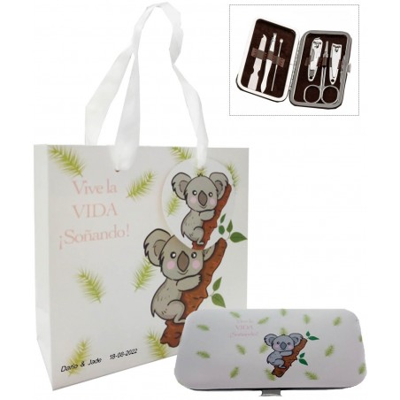 Set di manicure koala personalizzato con borsa per matrimonio