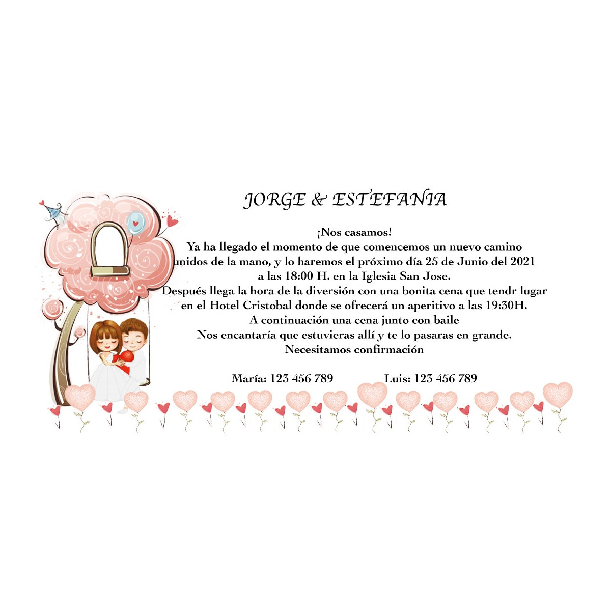 Inviti per matrimoni personalizzati romantici
