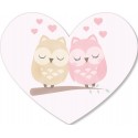 Adesivo cuore coppia gufi