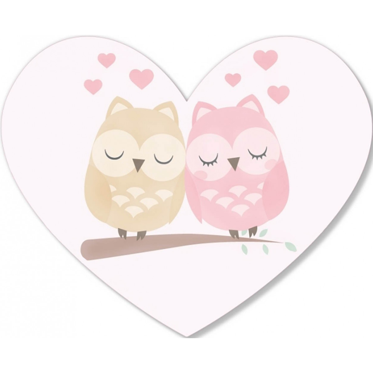 Adesivo cuore coppia gufi