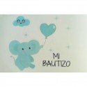 Bottiglia di battesimo in pvc trasparente personalizzata con nuvole dolci