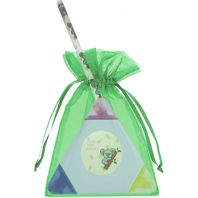 Marcatori colori koala con matita e sacchetto di organza