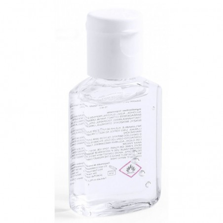 Gel igienizzante in busta con fiore e adesivo personalizzato con nome e data