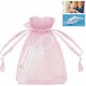 Flacone di gel igienizzante ricaricabile con sacchetto in organza per comunione di bambina personalizzato