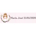 Flacone di gel igienizzante ricaricabile con sacchetto in organza per comunione di bambina personalizzato