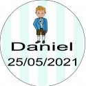 Candela di vetro personalizzata per comunione bambino