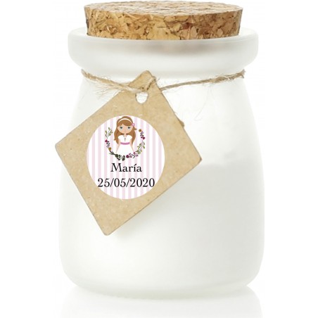 Candele personalizzate per i dettagli della comunione della bambina