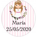 Candele personalizzate per i dettagli della comunione della bambina