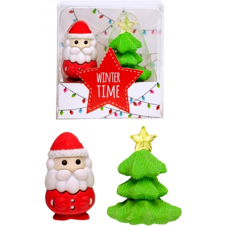 Divertente Set Di 2 Gomme Natalizie Per Bambini