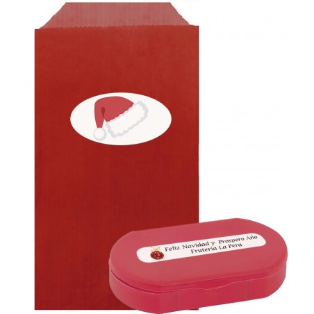 Portapillole rosso con busta personalizzata per natale