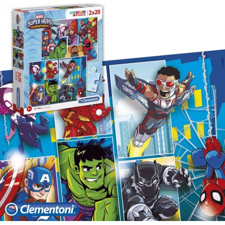 Set Puzzle Da 20 Pezzi Marvel Super Heroes