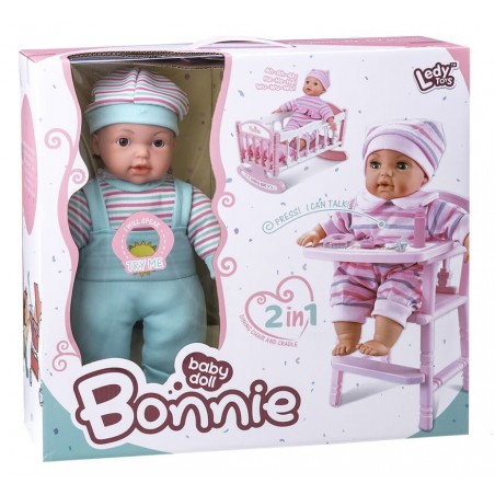 Bonnie doll culla 2 in 1 seggiolone e suoni