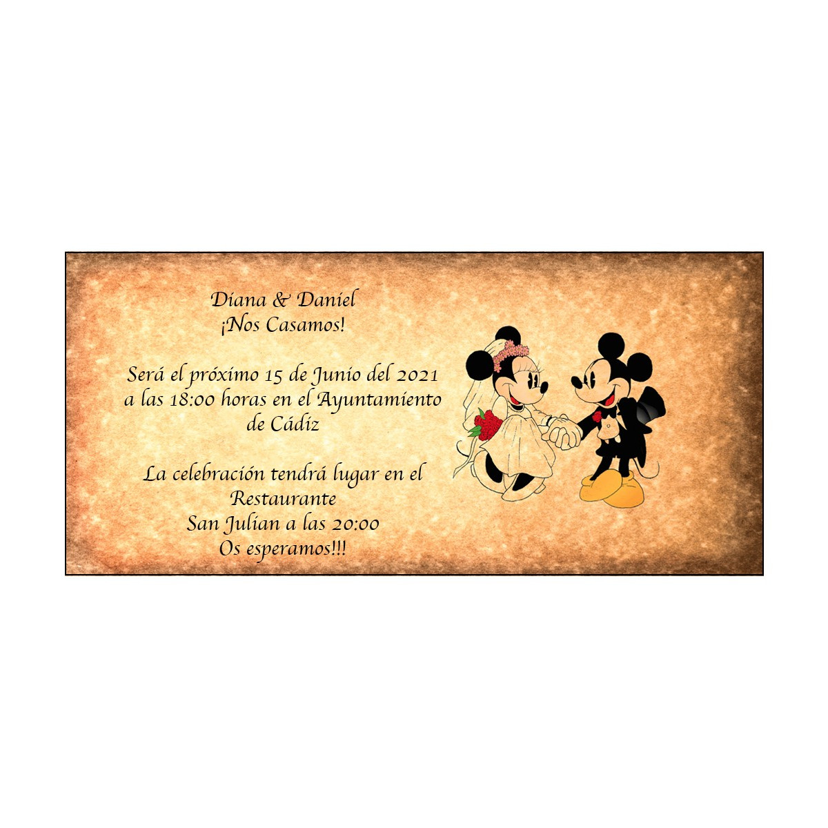 Inviti di nozze Disney retro