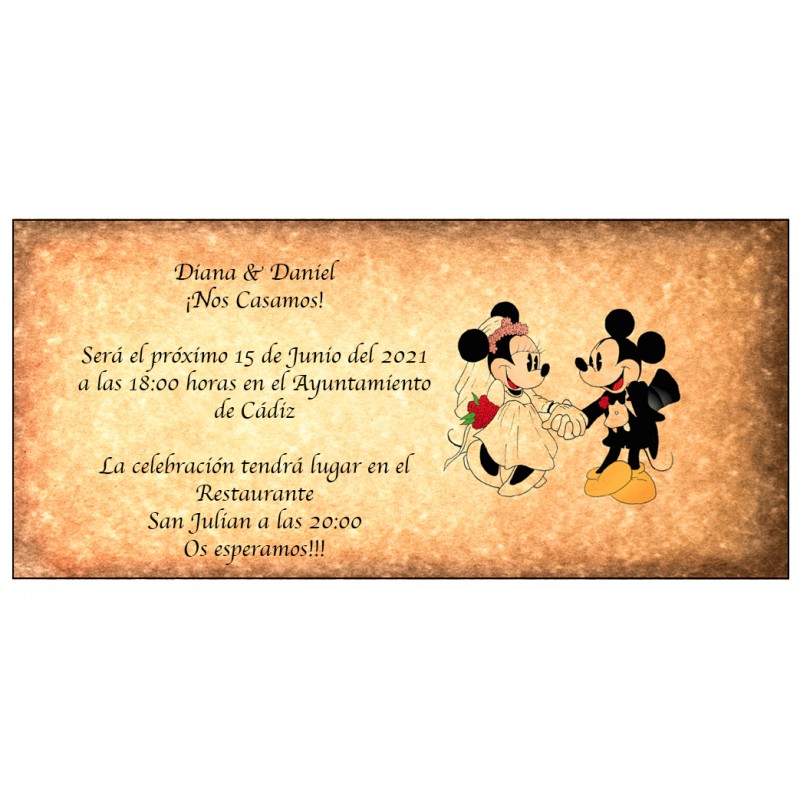Inviti di nozze Disney retro