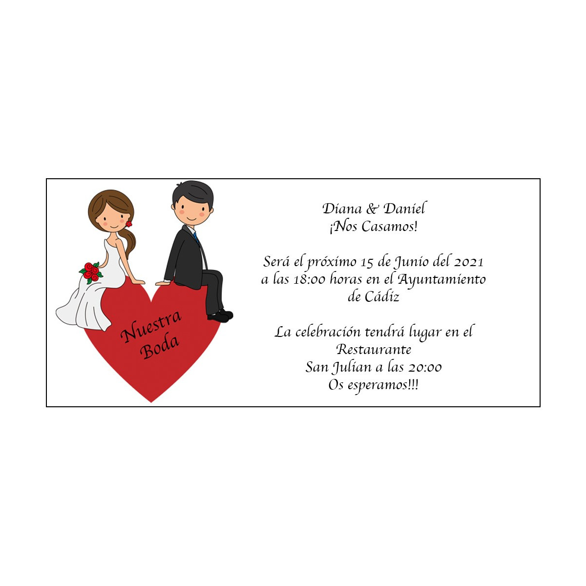 Inviti di matrimonio sposi cuore