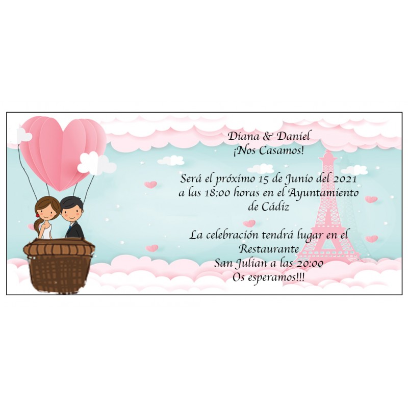 Inviti di matrimonio Torre Eiffel