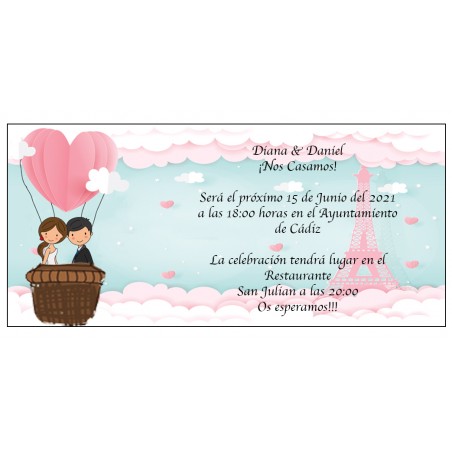Inviti di matrimonio Torre Eiffel