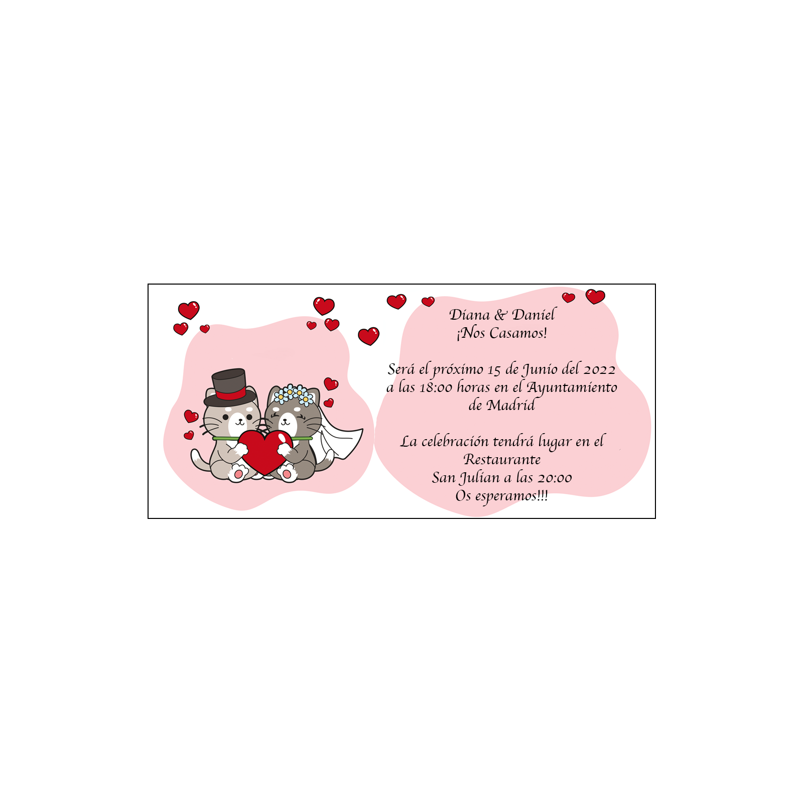 Inviti per matrimoni gatti