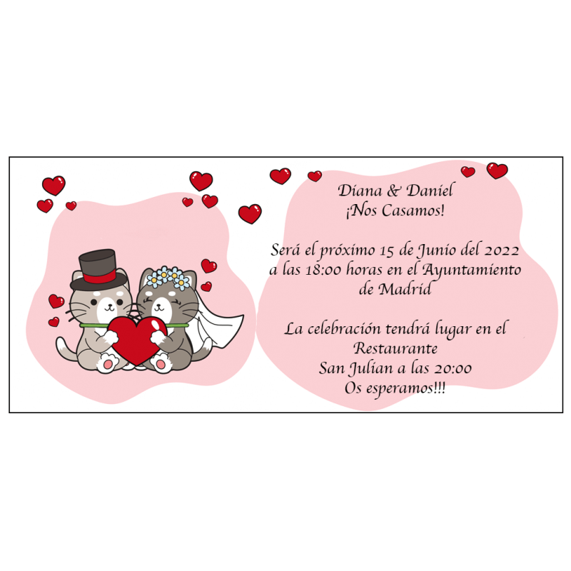 Inviti per matrimoni gatti