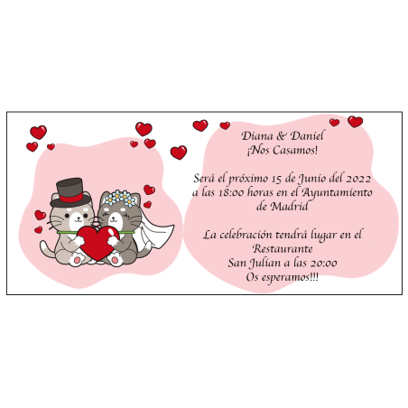 Inviti per matrimoni gatti