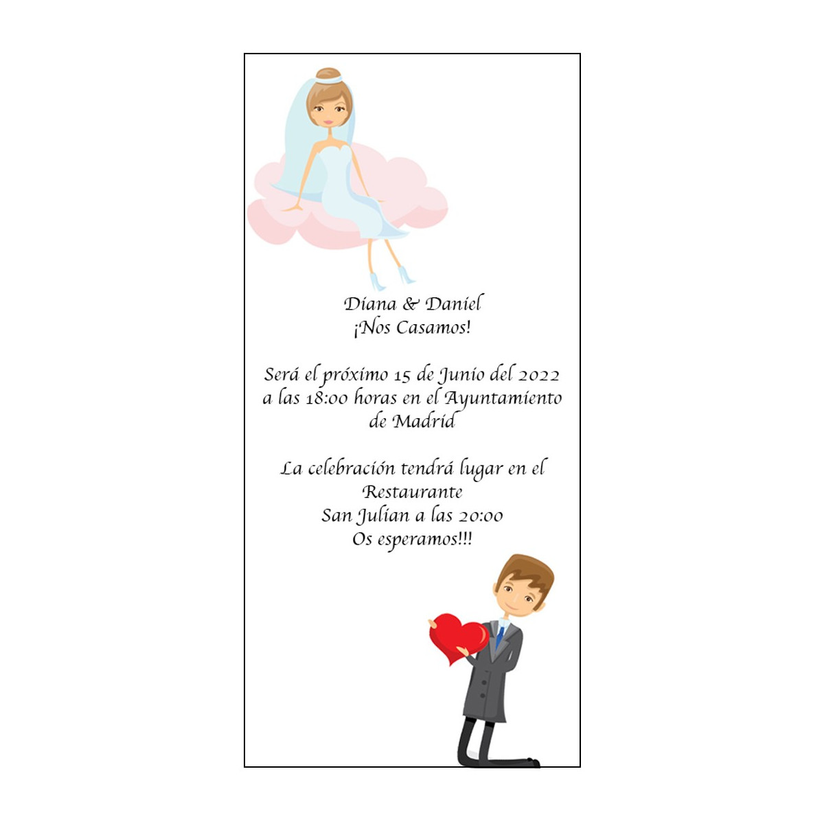 Inviti di matrimonio richiesta di mano