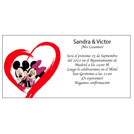 Inviti nozze topolino e minnie