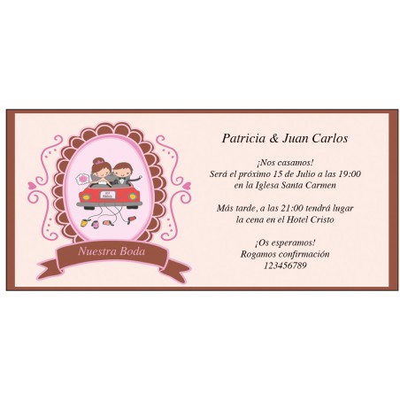Inviti di matrimonio sposi in auto