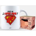 Tazza super papà in ceramica bianca