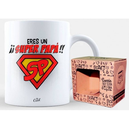 Tazza super papà in ceramica bianca