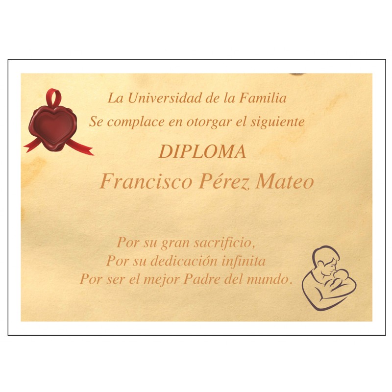 Diploma personalizzato per il miglior padre del mondo