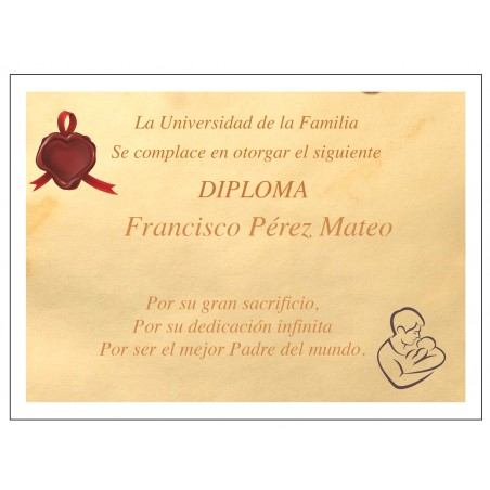 Diploma personalizzato per il miglior padre del mondo