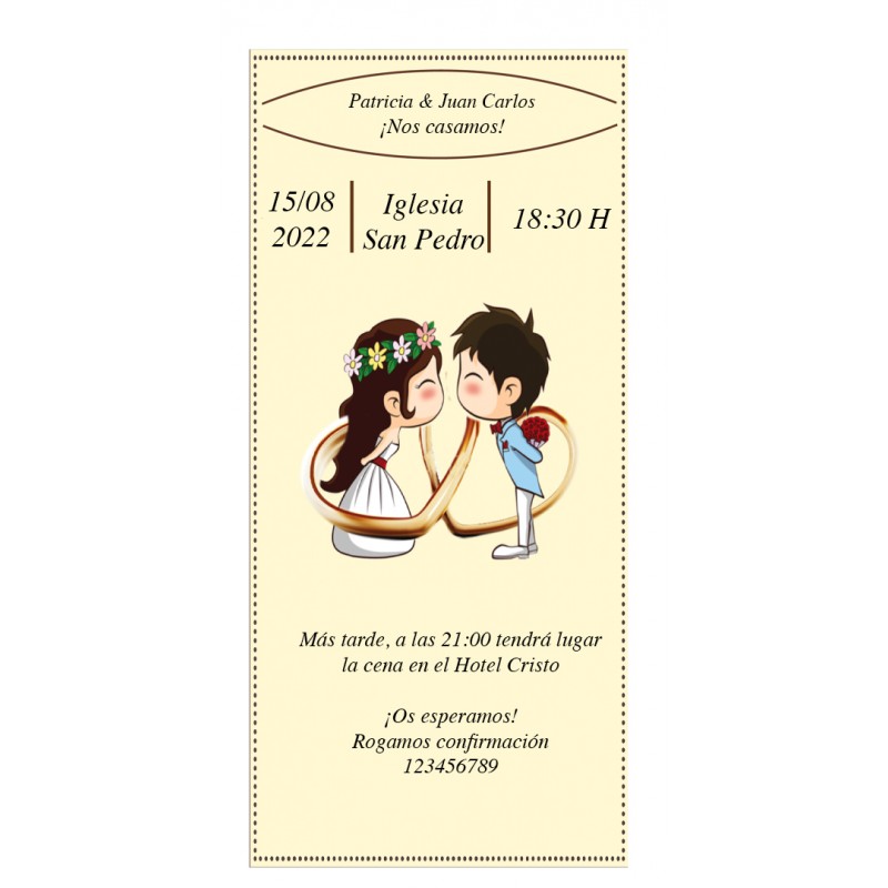 Invito di matrimonio per giovani sposi