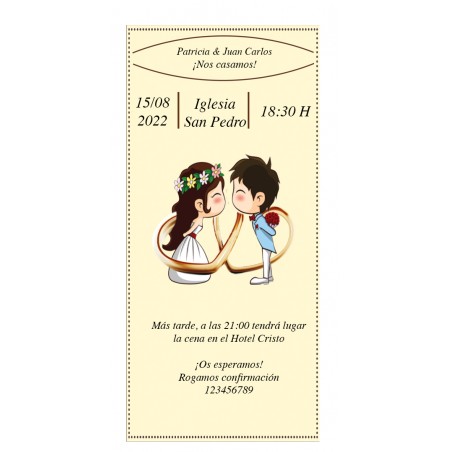 Invito di matrimonio per giovani sposi