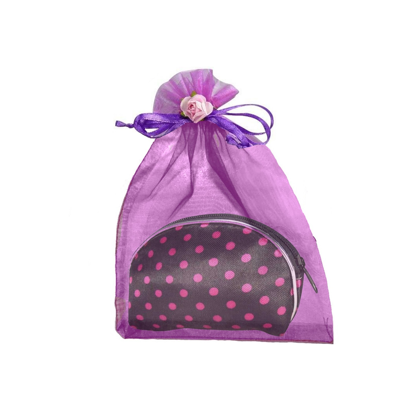 Borsa in organza decorata con fiore