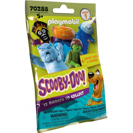 Display con 48 buste sorpresa di playmobil della serie scooby doo