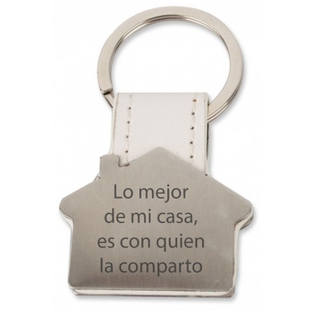 Portachiavi casa inciso con nome o frase personalizzata
