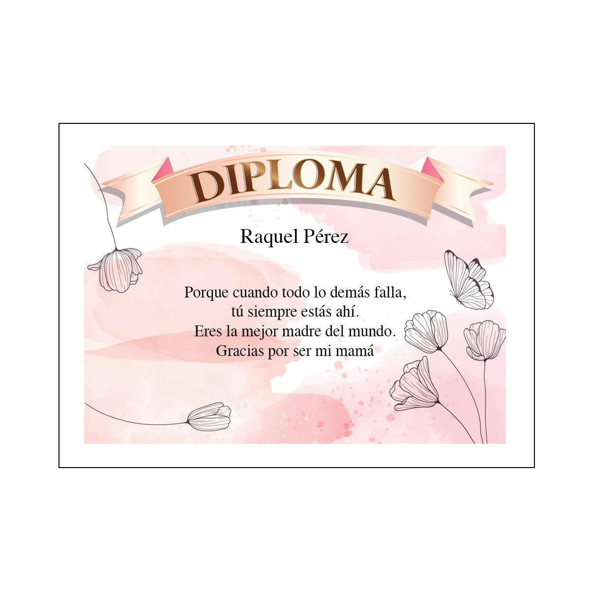 Diploma di riconoscimento personalizzato per mamma