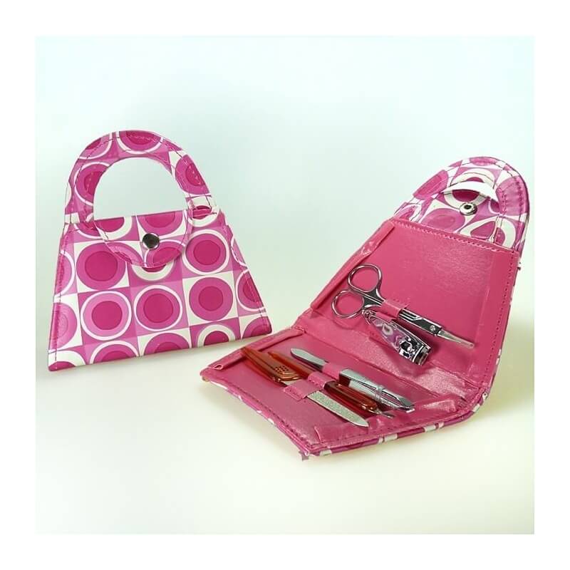 Set manicure a forma di borsa per ospiti