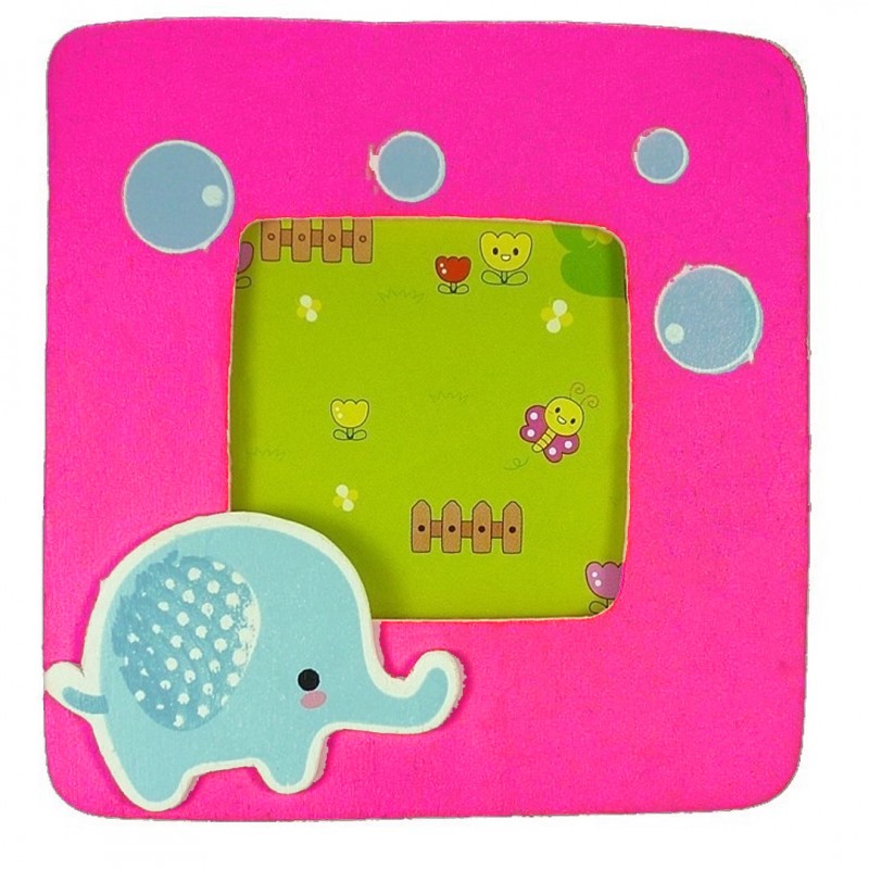Portafoto per bambini in legno con elefante Un dettaglio tenero e colorato per i più piccoli