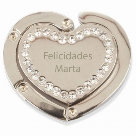 Gancio per borsa a cuore personalizzato per regalo