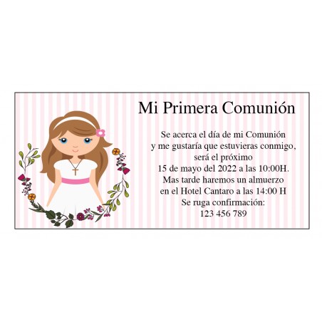 Inviti comunione bambina personalizzati
