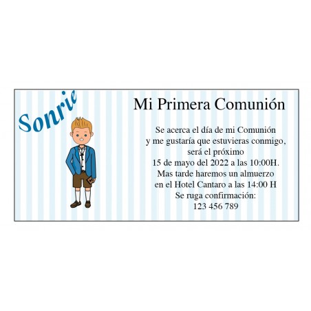 Invito comunione bambino personalizzato