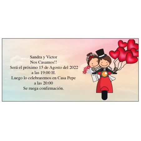 Inviti di matrimonio sposi vespa