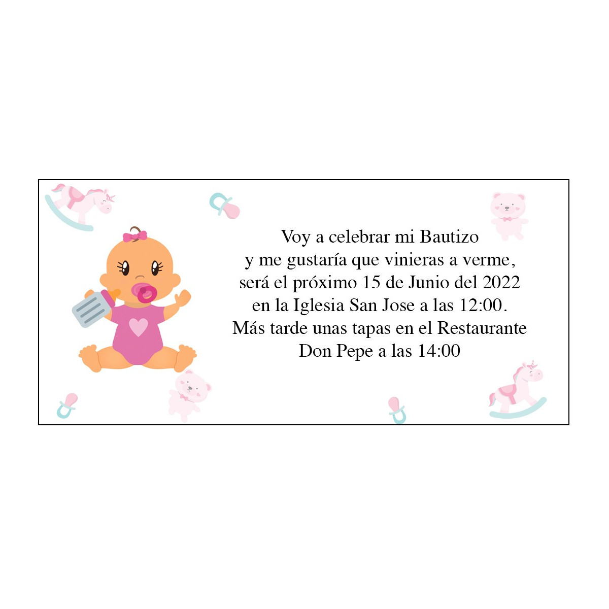 Invito a battesimo baby anita