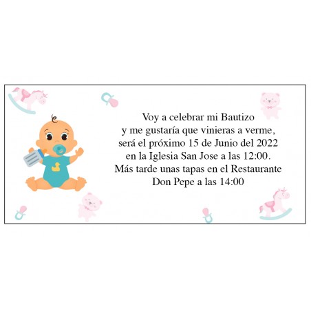 Inviti personalizzati per il battesimo del bambino Alex