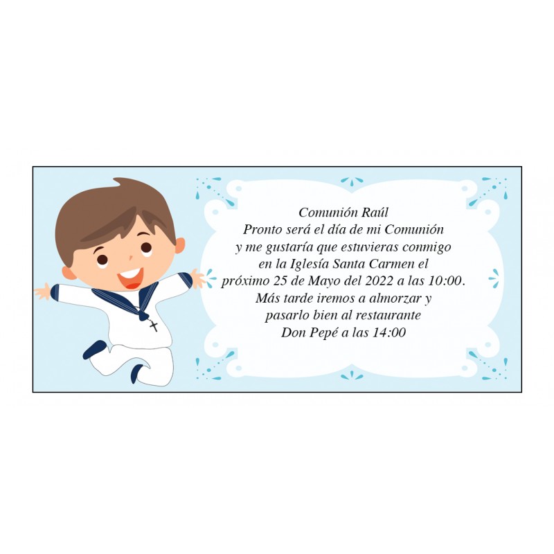Invito bambino comunione raúl