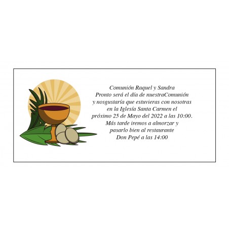Disegno di calice di carta di comunione