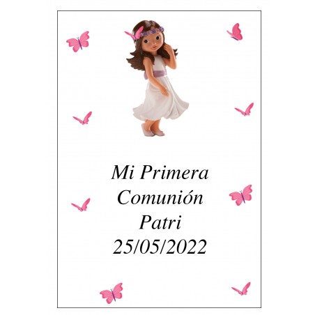 Adesivo personalizzato comunione ragazza patri 7 x 5