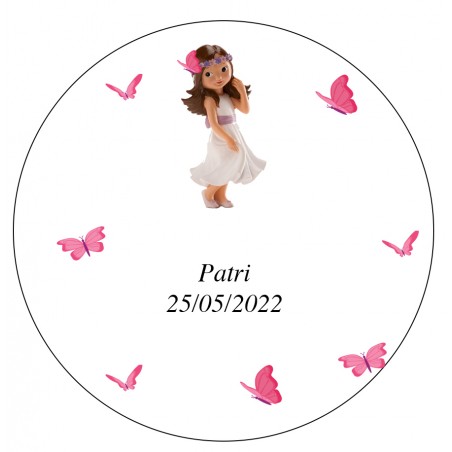 Adesivo bambina comunione patri 2 cm dimensione mini